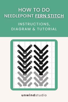 how to do needlepoint fern stitch instructions, diagram and video guide for beginners