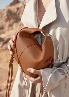 Polène | Bag - Béri - Camel Textured Leather Polene Beri, Camel Outfit, Concept Shoot, Leather Bag Design, Pouch Design, Bento Bags, Dumpling Bag, Eco Bags, Woman Bag