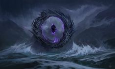 an image of a monster in the water with lightning coming out of it's mouth