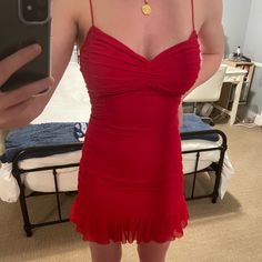 Reposhing This Item I Purchased From @Paigenicknish. Loved It, But Ready To Rotate For Something New. Questions? Leave A Comment Below! Flirty Red Lined Mini Dress, Frill Mini Dress, Pom Pom Dress, Rose Gold Dress, Selfie Leslie, Black Ruffle Dress, Gold Sequin Dress, Bodice Dress, Lace Cutout