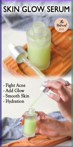 Homemade Eye Makeup Remover Glowing Skin Diy, Diy Serum, Haut Routine, Natural Glowing Skin, Diy Skin Care Recipes, Beauty Tips For Glowing Skin, Glow Skin, Skin Glow, Homemade Face