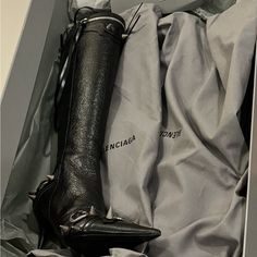 Le Cagole Balenciaga Boots . 80mms New Size 36 Selling As Pair Luxury Pointed Toe Heeled Boots With Leather Sole, Luxury Snip Toe Boots For Office, Luxury Calf Leather Pointed Toe Heeled Boots, Luxury Heeled Boots With Sculpted Heel And Snip Toe, Luxury Calf Leather Heeled Boots With Pointed Toe, Designer Heeled Boots With Leather Sole For Office, Designer Leather Heeled Boots With Pointed Toe, Designer Leather Heeled Boots For Evening, Luxury High Heel Boots For Office