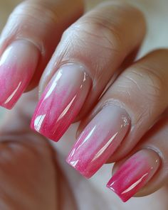 Rosy Sunset Ombre: 🌅💗💅 - NailKicks Power Nails, Dreamy Gradient, Christmas Nail Colors, Sunset Ombre, March Nails, Nails Art Ideas, Maroon Nails