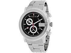 Stainless steel case, Stainless steel bracelet, Black chronograph dial, Quartz movement, Antireflective Sapphire, Water resistant up to 3 ATM - 30 Meters - 100 feet //  YA101309 Modern Gucci Stainless Steel Watch, Gucci Stainless Steel Quartz Watch, Modern Gucci Analog Watch, Gucci Watches With Subdials And Round Dial, Gucci Watch With Subdials And Round Dial, Modern Gucci Chronograph Watch, Modern Gucci Watch For Formal Occasions, Gucci Analog Watch For Business, Formal Gucci Watches With Subdials