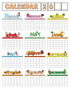 Printable Holiday Symbols With Calendar Template Seasonal Calendar Design, Kids Calendar Ideas, Calendar Board Ideas, Bujo Calendar, How To Make Calendar, Calendar For Kids, Calendar Art Ideas For Kids, School Calendar Ideas, Calander Design Ideas