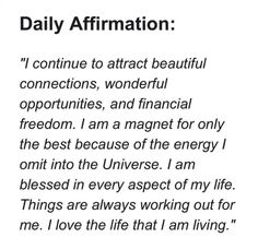 a poem written in black and white with the words'daily affirmation '