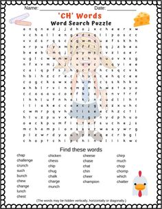 a word search puzzle with words and pictures