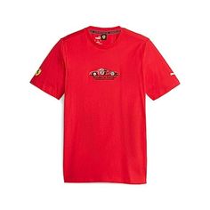 PRICES MAY VARY. Regular fit Scuderia Ferrari embroidered graphic on the chest Scuderia Ferrari shield on the right sleeve Racing Apparel, Puma Store, Races Outfit, Black Puma, Scuderia Ferrari, Puma Mens, Tee Shop, Ferrari, Graphic Tee