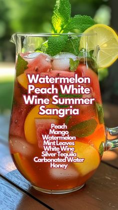 watermelon peach white wine summer sangria