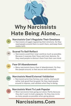 Please CLICK HERE For More On Why Narcissists Hate Being Alone... Narcissistic Rage, Dealing With Narcissistic People, Narcissistic Sister, Psychology Studies, Intimacy In Marriage