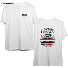 Frank Ocean Blond White Ferrar T Shirt White T-shirt For Music Festivals Streetwear, White Music-themed Crew Neck T-shirt, Music-themed White Tops With Letter Print, White Screen Print Tops For Music Festivals, White Letter Print Tops For Music Festivals, White Music-themed Tops For Streetwear, White Crew Neck T-shirt Band Merch, Graphic Tee With Logo For Music Festivals, Graphic Tee With Logo Print For Music Festivals