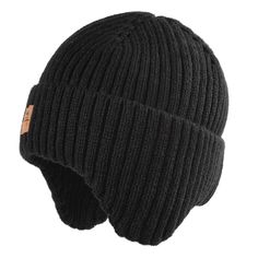 PRICES MAY VARY. Double-layer fabric: Outer: 100% Acrylic, Lining: superfine fleece lining; The outer material of the toddler winter hat is soft and thick, the fleece inside is very soft, and the baby hats use healthy and eco-friendly materials, gently care for baby's head without causing skin discomfort; Two sizes are available:Baby Beanies are suitable for toddler from 3-24 months and 2-6 Years; Size S: hat height 21.5cm/8.5"; Size L: hat height 22.5cm/8.8";Winter beanie has high elasticity, f Black Beanie With Fleece Lining For Cold Weather, Warm Cotton Bonnet For Winter, Black Beanie With Fleece Lining, Winter Cotton Bonnet Cap, Cotton Winter Bonnet, Adjustable Black Windproof Beanie, Adjustable Cotton Beanie For Winter, Adjustable Cotton Winter Bonnet, Winter Cotton Bonnet Hat