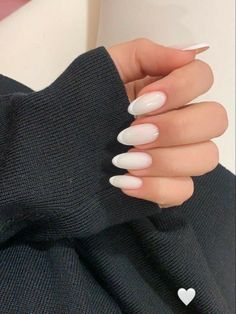 Minimal Round Nails, Milky White French Tip Nails Almond, Purple Nail Looks, Elegant Long Nails, Paznokcie Hello Kitty, Kutek Disney, Nail Looks, Purple Nail