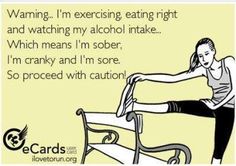 a woman sitting in a chair with the caption saying, i'm exercising eating right now and watching my alcohol intake