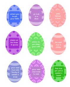 easter eggs with different sayings on them