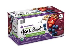 a box of frozen yogurt with berries and blueberries