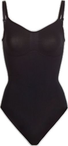 Seamless Snug Fit Bodysuit, Fitted Shapewear Camisole Bodysuit, Fitted Camisole Bodysuit Shapewear, Sleeveless Stretch Bodysuit With Medium Bust Support, Fitted Seamless Shapewear Bodysuit, Fitted Seamless Shapewear Tops, Fitted Black Tank Top With Lined Body, Sculpting Bodysuit, 175 Pounds