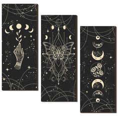 PRICES MAY VARY. What You Receive: the package includes 3 pieces of phases of the moon wall decors in 3 designs, and the enough quantity and a nice combination can meet your home room wall decoration needs, and you can share with friends Proper Decor Size: each moon wall art measures approx. 30 x 20 cm/ 11.8 x 7.9 inches, and the thickness is about 0.2 inch, which the suitable size makes them can decorate the wall as a kit or hang independently Attractive Aesthetic Design: the moon phase wall de Moon Phase Wall Hanging, Wooden Moon, Gothic Wall Decor, Bohemian Room Decor, Art Stars, Bohemian Room, Boho Moon, Moon Wall Art, Boho Room Decor