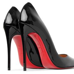 Black patent leather pumps from Christian Louboutin. The So Kate pumps feature a pointed toe and is mounted on a slim stiletto heel measuring 120mm.True to sizeLeather soleMade in Italy Loubuitton Heels, Christian Louboutin Pigalle Follies, Pigalle Follies, Feminine Shoes, Black Patent Pumps, Christian Louboutin Pigalle, Black Patent Leather Pumps, Christian Louboutin So Kate