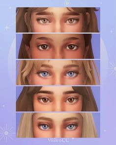 the different types of eyes are shown in this graphic art work, which shows how they look