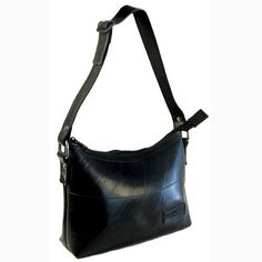 It's hard to believe this handbag has been handcrafted using discarded car and truck tire tubes in El Salvador. In fact, Adela's eco-friendly design proves these oft-discarded waste items, an environmental hazard when littered throughout the countryside, make the ideal medium for creating tough, durable and practical fashion accessories, and that to recycle is a beautiful thing. Measures 10 inches wide x 7 inches high x 3.5 inches deep Single 52 inch adjustable strap (13 - 26 inch drop length) a Clothing Exchange, Tyres Recycle, Practical Fashion, Recycle Bag, Upcycle Recycle, Eco Friendly Design, Truck Tyres, It's Hard, Fair Trade