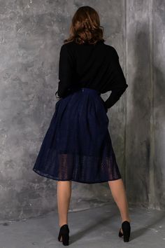 Dark blue lace skirts with side pockets ➤ Features > Skirt length - 66cm (25,98'') - 72cm (28,34'') > Skirt with lining > Knee length ➤ Sizing My Size Guide in FAQ section below will help you define the perfect size match. The item can also be made according to your measurements - just message them to me. ➤ Delivery Your item is made-to-order and will be ready within 2-7 days. Average delivery times: > North America: up to 1-2 weeks > New Zealand, Australia: up to 2-3 weeks > E Dark Blue Skirt, Bridesmaid Skirt, Lace Skirts, Bridesmaid Skirts, Loose Skirt, Navy Blue Skirt, Skirt Plus Size, Skirt High Waist, Formal Skirt