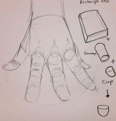 the drawing shows how to draw hands with different shapes and sizes