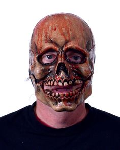 Experience the ultimate scare with Zagone Studios' Bloody Skull mask. Featuring a moving mouth, this realistic mask brings your terrifying visions to life. Perfect for Halloween and haunted events, this mask is sure to leave a lasting impression on anyone who crosses its path. The mask is sculpted by Aaron Lewis. Halloween Phantom Mask, Halloween Horror Masks And Prosthetics For Masquerade, Horror Halloween Masks And Prosthetics For Masquerade, Halloween Horror Masquerade Masks And Prosthetics, Horror Halloween Masquerade Masks And Prosthetics, Full Face Horror Masks And Prosthetics For Costume Party, Horror Skull Masks And Prosthetics For Halloween, Realistic Mask, Aaron Lewis