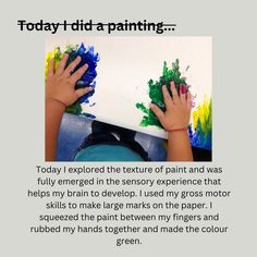 two children are painting with their hands on top of each other and the words today did a painting?