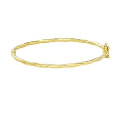 This adorable 14k gold over sterling silver bracelet is the perfect piece to start your little girl's jewelry collection. This adorable 14k gold over sterling silver bracelet is the perfect piece to start your little girl's jewelry collection. Length: 5 in. Metal: sterling silver Plating: 14k gold Finish: polished Packaging: boxed Please note, due to the high value of this item, a signature may be required upon delivery. Size: One Size. Color: Yellow. Gender: female. Age Group: kids. Adjustable 14k Gold Bracelets With Spring Ring Clasp, Adjustable 14k Gold Bracelet With Spring Ring Clasp, Hypoallergenic Yellow Gold Bangle Bracelet, Twisted Bangle, Girls Jewelry, Sterling Silver Bracelet, Bangle Bracelet, Sterling Silver Bracelets, Gold Finish