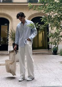 Outfit inspo, similar shirt from Amazon -> https://amzn.to/3SG7wRc you can click the image to explore products. Summer Starboy Outfits, Starboy Summer Outfit, Men Summer Outfit Classy, Men Linen Outfit Summer, Streetwear Men Outfits Street Fashion, Europe Travel Outfits, Mens Summer Outfits