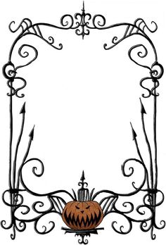 a black and white drawing of an ornate frame