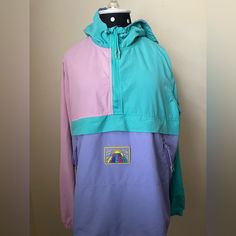 New Without Tags Teddy Fresh Windbreaker. Teal, Pink, Lilac Color Blocking. Huge Functional Pocket. 3/4 Length Zip At Neck. All Zippers Totally Perfect. Open To Offers. From A Smoke Free Home. Any Questions, Please Don’t Hesitate To Ask. Pit To Pit: ~19” Shoulder To Wrist: ~24.5” Spring Windbreaker With Patchwork, Spring Multicolor Patchwork Windbreaker, Teddy Fresh, Pink Lilac, Lilac Color, Blue Hoodie, Utility Jacket, Pink Purple, Color Blocking