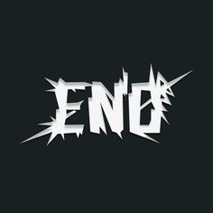 the word end written in white paper on a black background with some lightning bolts coming out of it