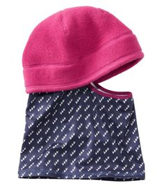 A cozy hat and gaiter combo that can change with the weather so your kids can stay outside longer. Wear the gaiter down for face and neck coverage, or tuck it into the hat. Slightly Fitted. Hat: 100% polyester. Gaiter: 88% recycled polyester, 12% spandex. Machine wash cold with like colors, tumble dry low. Gaiter is treated with HeiQ Pure antimicrobial finish for freshness. Imported. | Kids' Mountain Classic Fleece Hat And Gaiter Combo, Synthetic Fleece Fleece Hat, Cozy Hat, Fitted Hat, Ll Bean, L L Bean, Girls Accessories, Dark Navy, Kids Accessories, Cool Kids