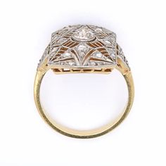 For Sale on 1stDibs - An old European cut and rose cut diamond ring in yellow gold and platinum, ca. 1890s. The ring is beautifully designed as a star emblem in a filigree milgrain Rose Cut Diamond Ring, Milgrain Ring, Rosecut Diamond Ring, Diamond Star, Rose Cut Diamond, Signet Ring, Rose Cut, Diamond Cuts, Diamond Ring