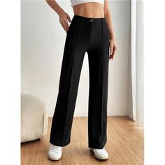 Woman Summer Straight Leg Pants/ Elastic Waist / Button Closure / Solid Color / High Quality Lightweight Strechy Fabric / Pants For Women Trendy / Womens Work Pants Business Casual / Suit For Spring, Summer, Fall,Winter Womens Stretch Pants Is Make Of High-Quality Fabric. Lightweight, Comfy And Soft Fabric Give You A Great Experience Chic Design---It Is A Basic But Fashion Casual Pants. Treny Straight Leg And Unique Front Line ,Ladies Cute Pants Are The Versatile Staple Of Any Wardrobe, From The Wide Leg Full Length Pants With Buttons For Office, Full Length Wide Leg Pants With Buttons For Office, Trendy Full-length Pants With Buttons, Casual High Waist Dress Pants With Buttons, Non-stretch Black Bottoms With Button Closure, Non-stretch Full-length Pants With Buttons, Trendy Full Length Pants With Button Closure, Office Wide Leg Bottoms With Buttons, Office Wear Wide-leg Bottoms With Buttons