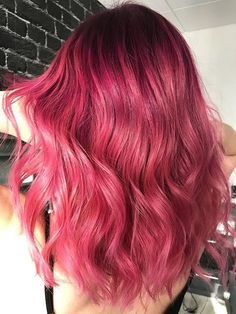 Berry Hair Color, Berry Pink Hair, Berry Hair, Pink Hair Ideas, Royal Blue Hair, Balayage Ideas, Box Dye, Blue Ombre Hair