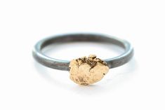 Gold Nugget Ring – Elle Naz Jewelry Gold Hammered Nugget Rings, Hammered Nugget Ring For Anniversary, Gold Sterling Silver Ring With Oxidized Finish, Metal Casting Jewelry, Hammer Texture Ring, Gold Nugget Jewelry, Gold Nugget Ring, Necklace For Girlfriend, Gold Nugget