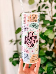 My Mental Health Cup Did you know that of the 50,000 thoughts we have every day, 80% of them are negative and reside in the subconscious? Positive affirmations can transform your thoughts so you can create the reality you want. Great gift idea for a social worker , counselor, therapist etc!  20oz Tumbler with lid and Straw Stainless steel double insulated  Perfect tumbler for your loved one. Mental Awareness/postive affirmations  🤍 If you are wanting this design without the swear words please s My Mental Health, Tumbler Gift, Health Awareness, Tumbler Png, Mental Health Awareness, Tumbler Cups, Glass Cup, Daily Affirmations, Love Gifts