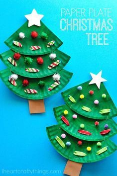 paper plate christmas tree craft for kids