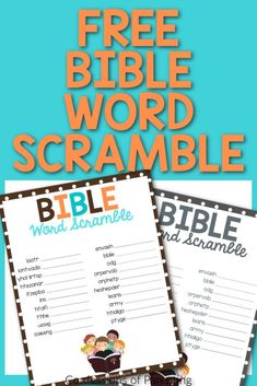 two bible scrambles with the text free printable for kids to use on them