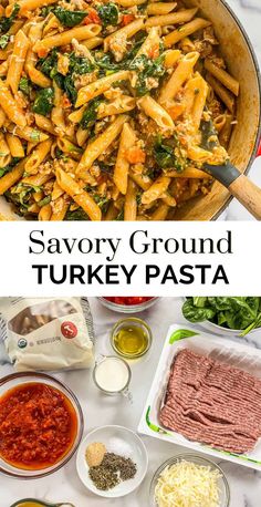 this savory ground turkey pasta is an easy and delicious dinner