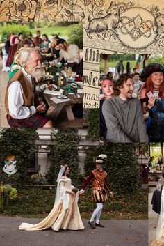 A couple gets married at the Pennsylvania Renaissance Fair. All the guests are in costume, there is a cake with a dragon, and they are enjoying the festivities. Fantasy Wedding Aesthetic, Ren Faire Wedding, Fair Outfit, Fair Wedding, Fair Outfits, Ren Fair, Fantasy Portraits, Fantasy Wedding, Wedding Theme Colors