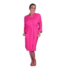 This bathrobe is made of a cotton blend. Super soft and absorbent. No harmful chemicals and eco-friendly even for the most gentile skins. Luxury elegant thick and cozy bathrobe. Eider & Ivory™ Color: Hot Pink | Eider & Ivory™ Gracelynn Natural Soft Kimono 100% Cotton Waffle Female Above Knee Bathrobe pinkCotton Blend in Hot Pink | Wayfair Long Sleeve Cotton Spa Robe, Cotton Long Sleeve Robe For Spa, Long Sleeve Cotton Robe For Spa, Pink Spring Robe For Relaxation, Pink Robe For Spring Relaxation, Long Sleeve Cotton Robe For Wellness, Pink Cotton Robe For Daywear, Cozy Bathrobe, Harmful Chemicals