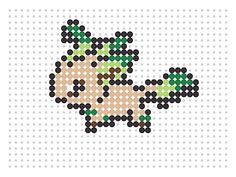 an image of a cross stitch pattern with dots in the shape of a fish on a white background