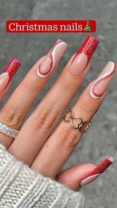 Christmas Nail Inspo, Nail Art Christmas, Pinterest Christmas, Simple Acrylic Nails, Christmas Nail Art Designs, Christmas Nails Acrylic, Bling Acrylic Nails, Xmas Nails