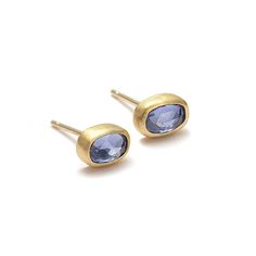 BLUE SAPPHIRE STUDS SET IN 24K GOLD, 1.04 CARAT • DESIGNED AND HAND FORGED IN NEW YORK .Please email info@elihalili.com or call the studio at 212-941-7979 for any inquiries Sapphire Stud Earrings, Blue Sapphire Studs, Sapphire Earrings Studs, Sapphire Studs, Stud Set, 22k Gold, Hand Forged, The Studio, Blue Sapphire