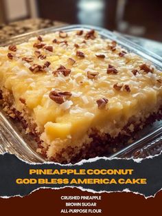 a piece of pineapple coconut god's america cake