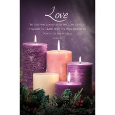 three candles with the words, christ unto you is born this day in the city of david